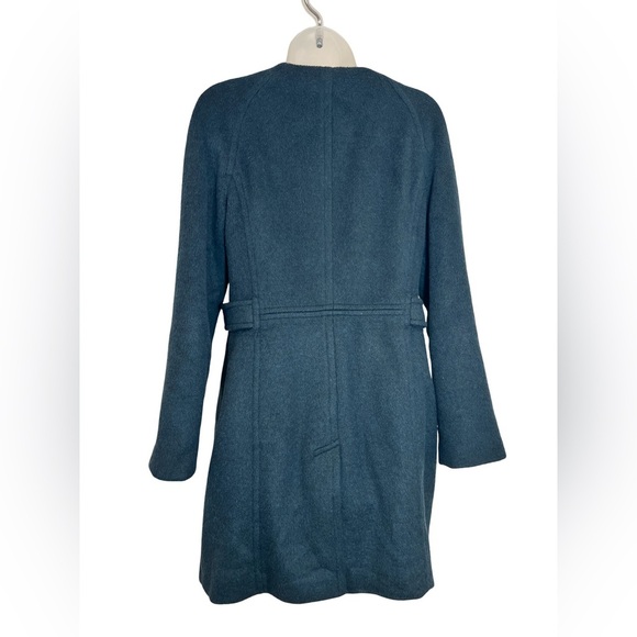 Banana Republic: Italian Wool-blend Elegant Navy Top Coat size S Quiet Luxury - Picture 4 of 5